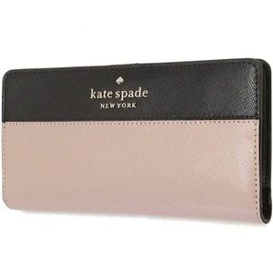 Kate Spade Cameron Pink and Black Staci Slim Bifold Wallet